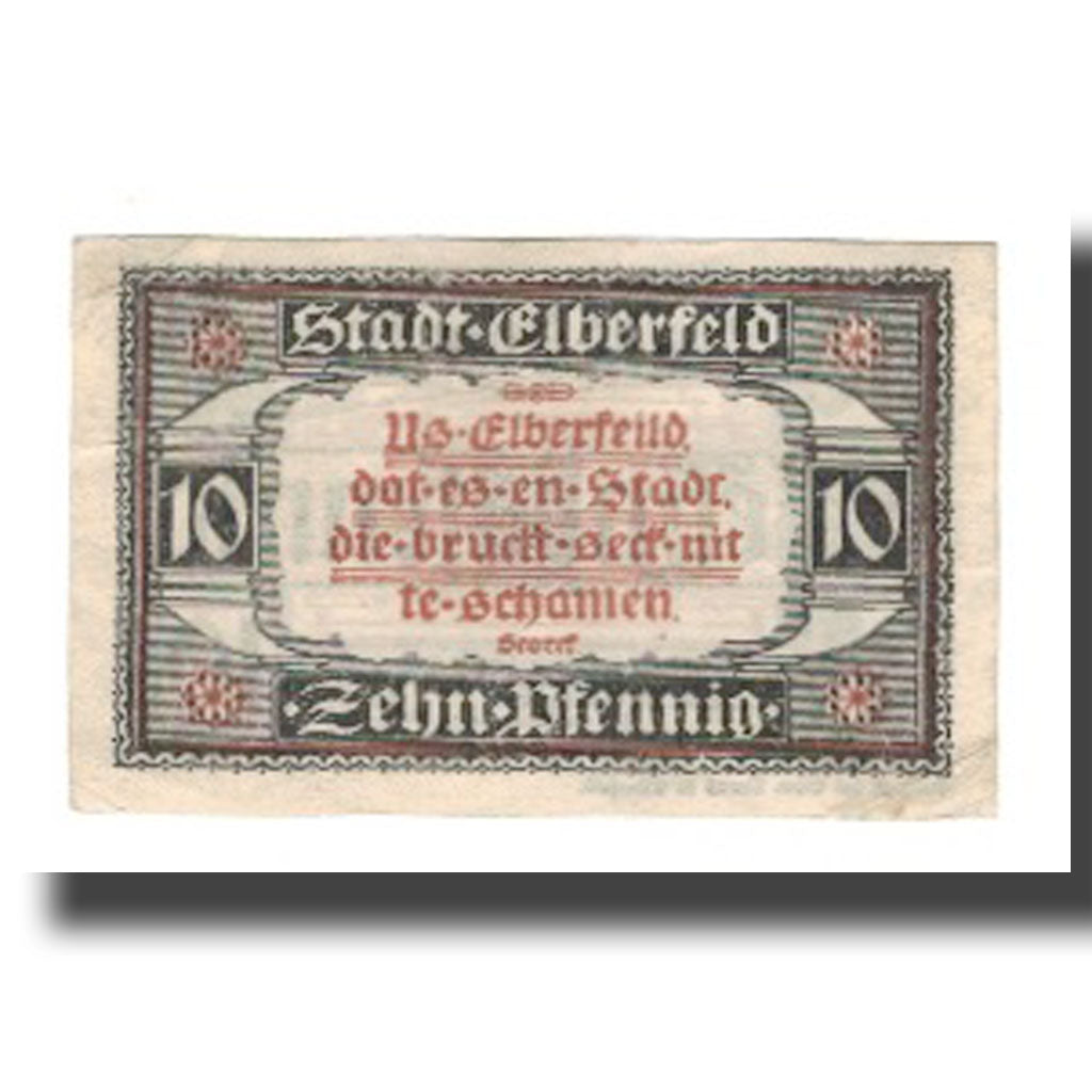 Billet, Allemagne, Elberfeld Stadt, 10 Pfennig, Texte, 1920, 1920-03-10, TTB