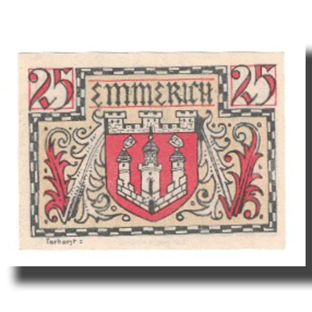 Banknote, Germany, Emmerich Stadt, 25 Pfennig, Blason, 1920, 1920-12-01