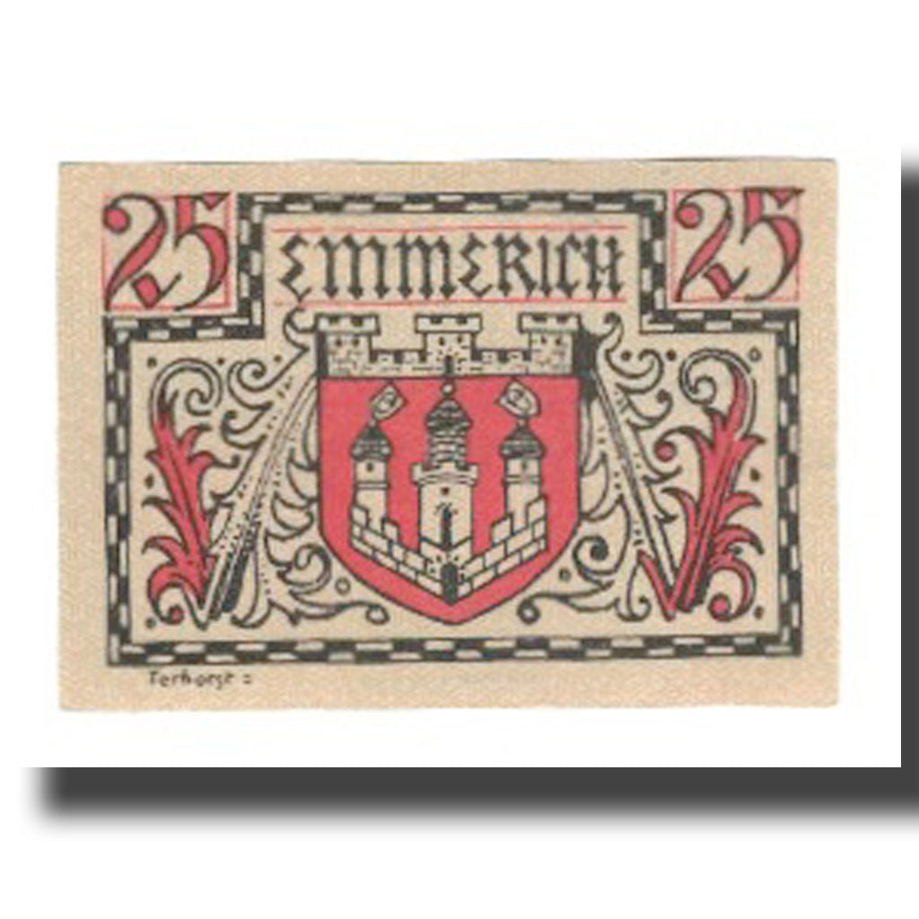 Banknote, Germany, Emmerich Stadt, 25 Pfennig, Blason, 1920, 1920-12-01