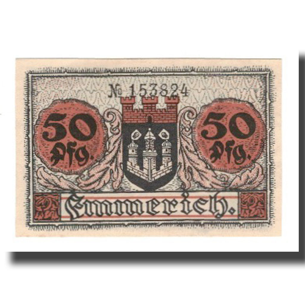 Biljet, Duitsland, Emmerich Stadt, 50 Pfennig, Blason, 1920, 1920-12-01, SUP