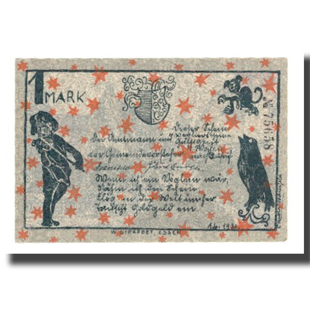 Banknote, Germany, Ennigerloh Gemeinde, 1 Mark, village, 1921, 1921-06-01
