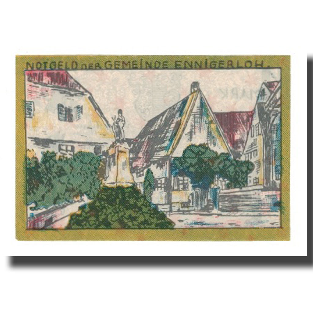Banknote, Germany, Ennigerloh Gemeinde, 1 Mark, village, 1921, 1921-06-01