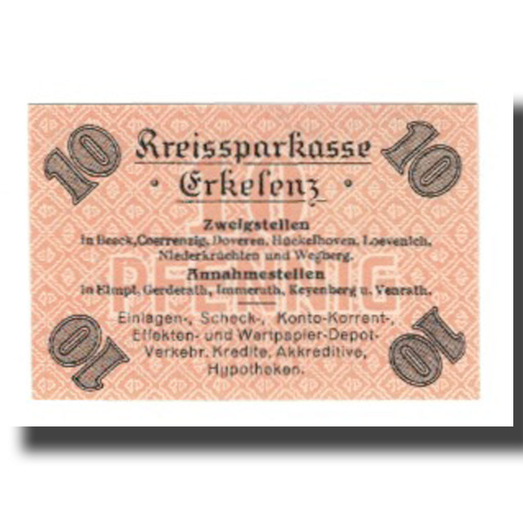 Billet, Allemagne, Erkelenz Kreis, 10 Pfennig, Texte, 1920, 1920-06-24, SUP