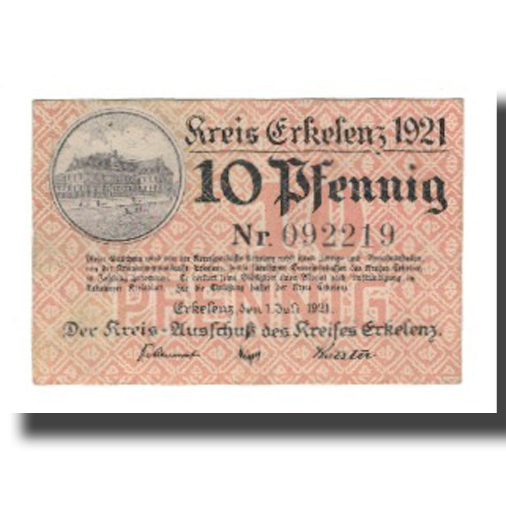 Billet, Allemagne, Erkelenz Kreis, 10 Pfennig, texte 1, 1920, 1920-06-24, SUP