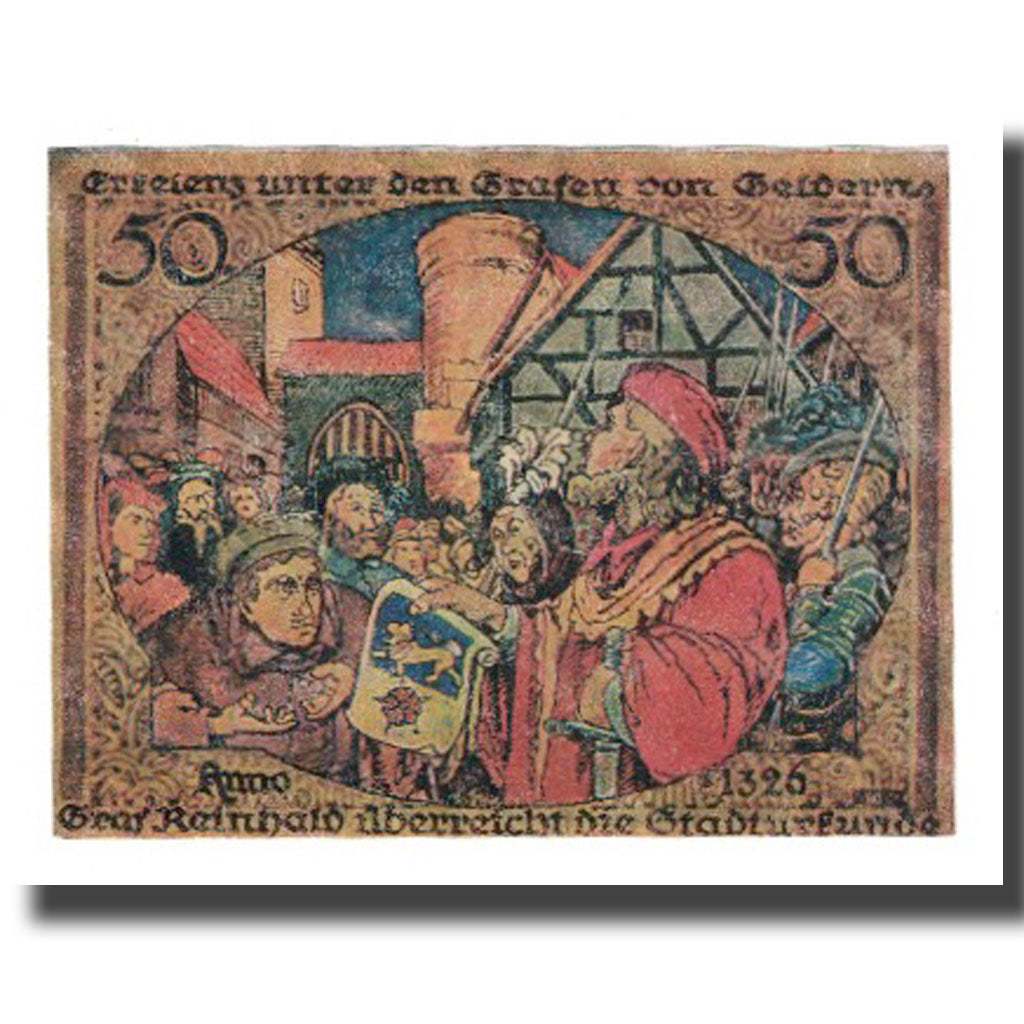 Banknot, Niemcy, Erkelenz Stadt, 50 Pfennig, personnage 3, 1921, 1921-08-22