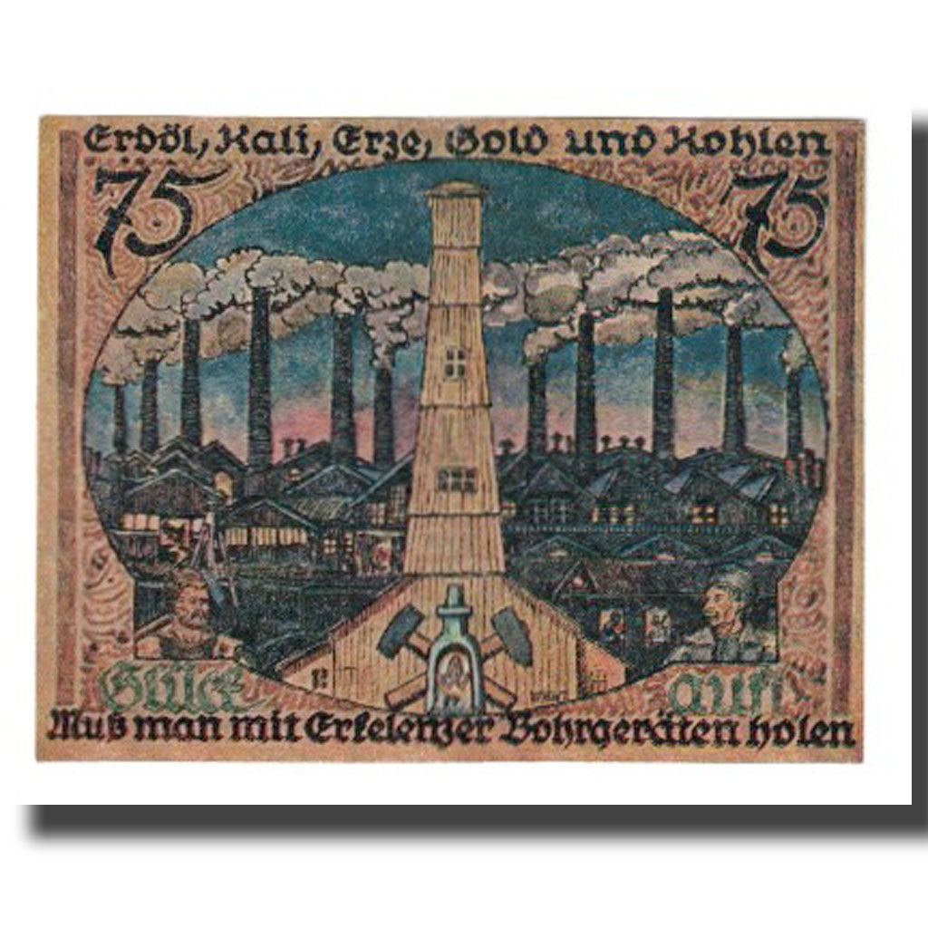 Billet, Allemagne, Erkelenz Stadt, 75 Pfennig, Usine, 1921, 1921-08-22, SUP