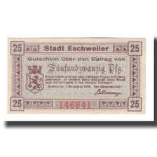 Banconote, Germania, Eschweiler Stadt, 25 Pfennig, Texte, 1918, 1918-11-01