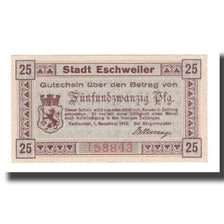 Billet, Allemagne, Eschweiler Stadt, 25 Pfennig, texte 1, 1918, 1918-11-01, SUP