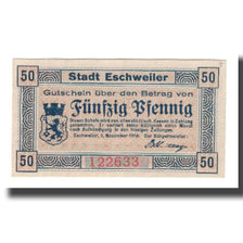 Banknote, Germany, Eschweiler Stadt, 50 Pfennig, Texte, 1918, 1918-11-01