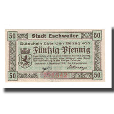 Geldschein, Deutschland, Eschweiler Stadt, 50 Pfennig, texte 1, 1918