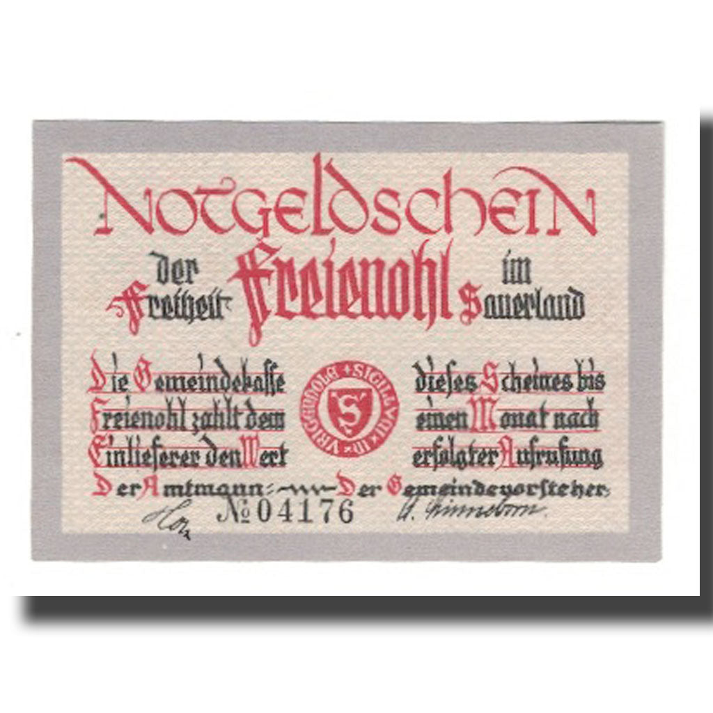 Banknote, Germany, Freienohl im Sauerland Freiheit, 1 Mark, paysage, AU(55-58)