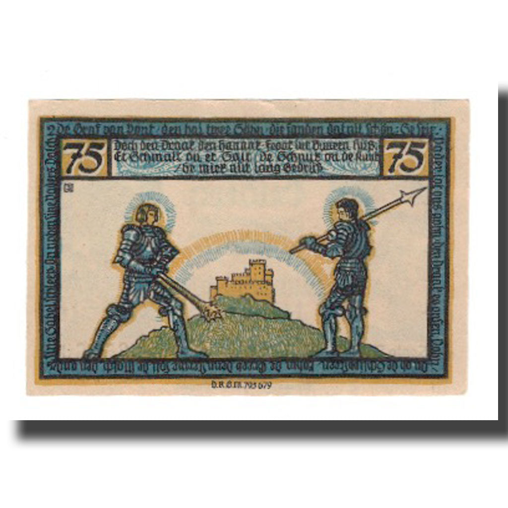Banknote, Germany, Geldern Kreiskommunalkasse, 75 Pfennig, personnage, 1922