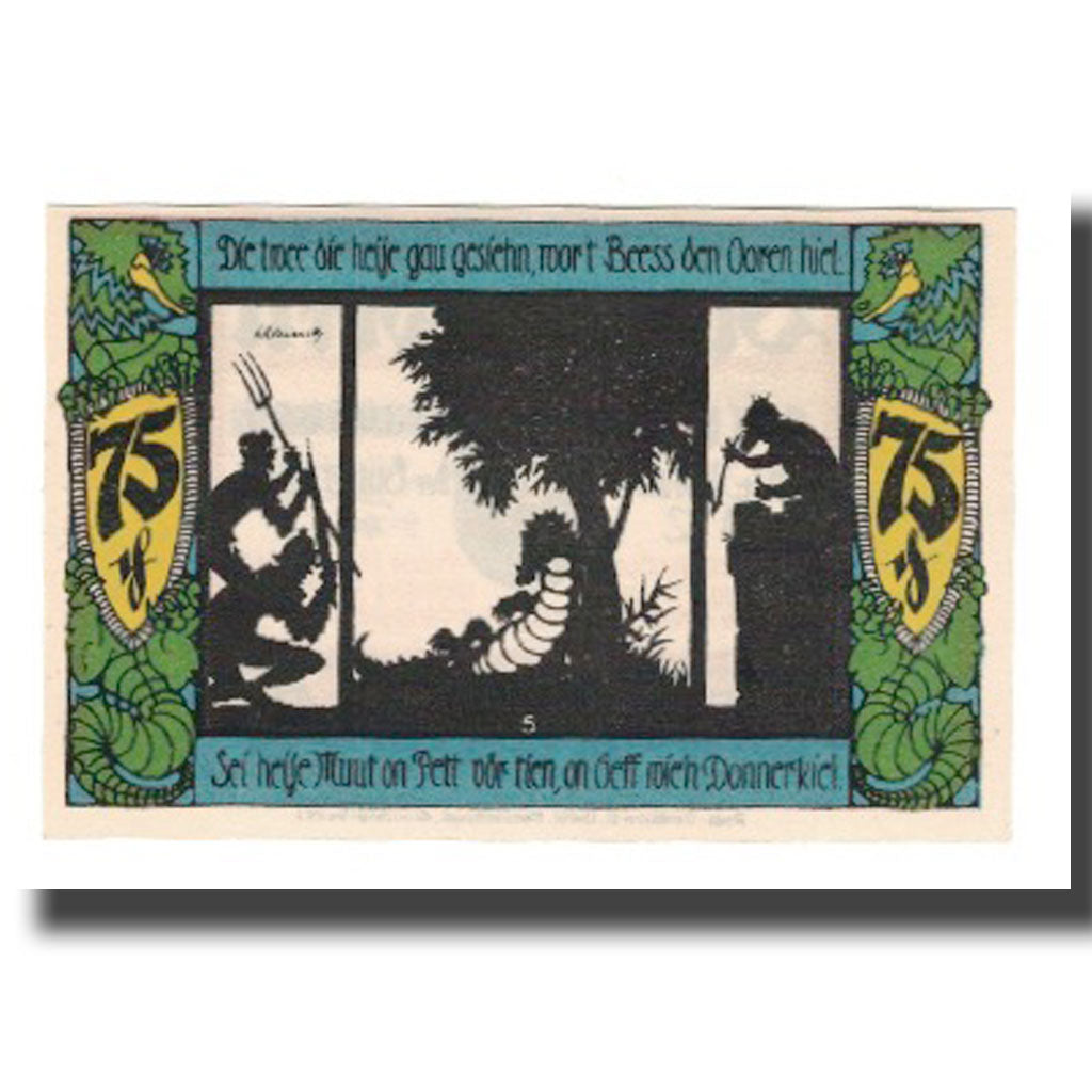 Biljet, Duitsland, Geldern Stadt, 75 Pfennig, personnage 4, 1921, 1921-11-04