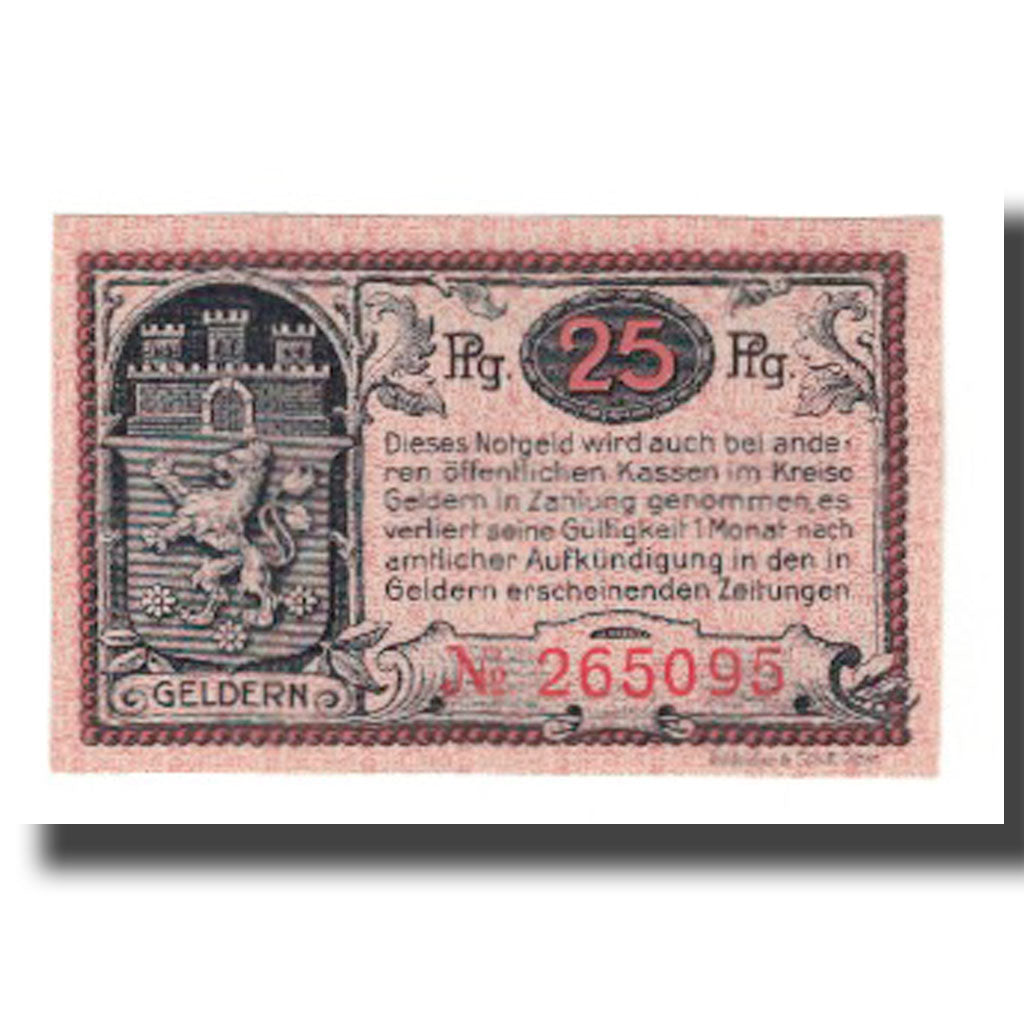 Banknote, Germany, Geldern Stadt, 25 Pfennig, Texte, 1919, 1919-11-03