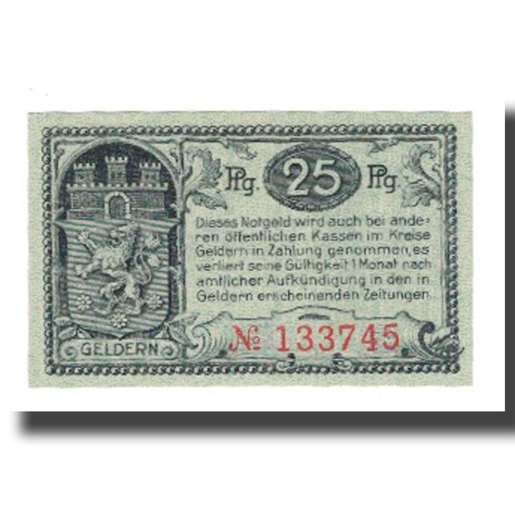 Geldschein, Deutschland, Geldern Stadt, 25 Pfennig, Texte 4, 1919, 1919-11-03
