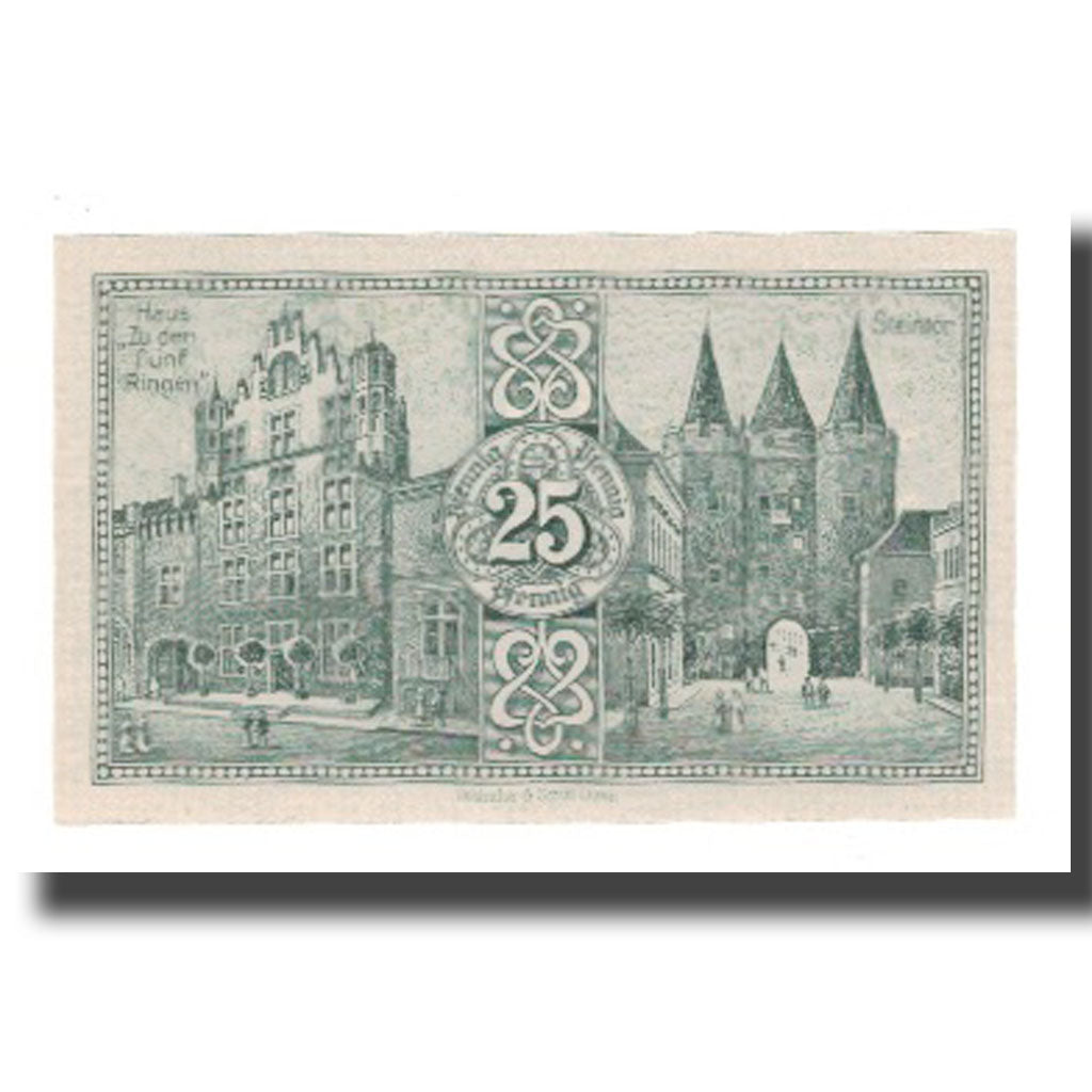 Banknote, Germany, Goch Stadt, 25 Pfennig, batiment 1, 1921, 1921-01-01