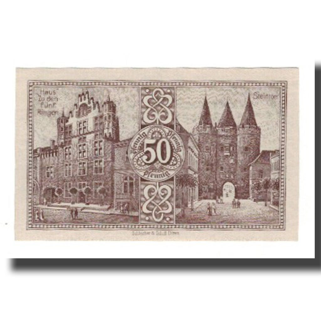 Banknote, Germany, Goch Stadt, 50 Pfennig, Batiment, 1921, 1921-01-01