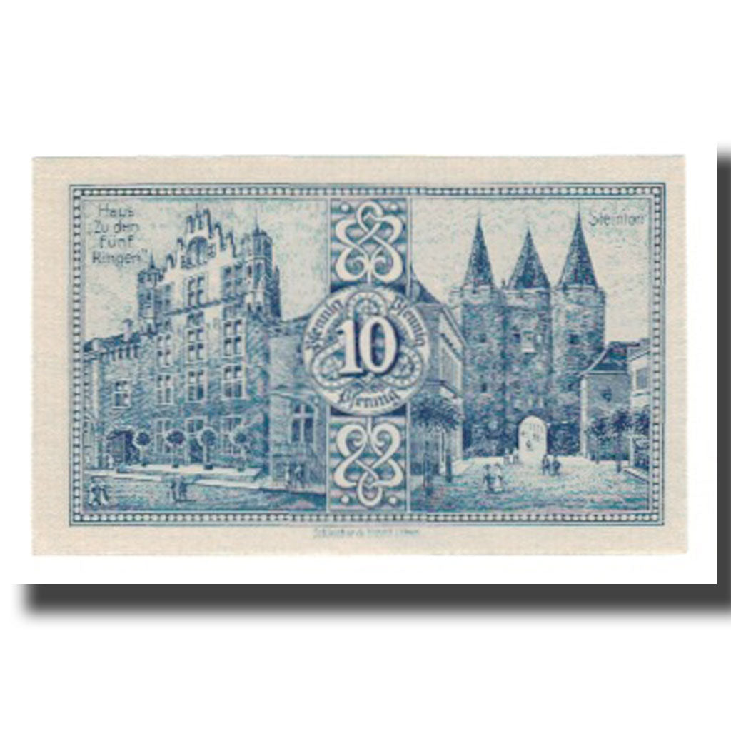 Banknote, Germany, Goch Stadt, 10 Pfennig, Batiment, 1921, 1921-01-01