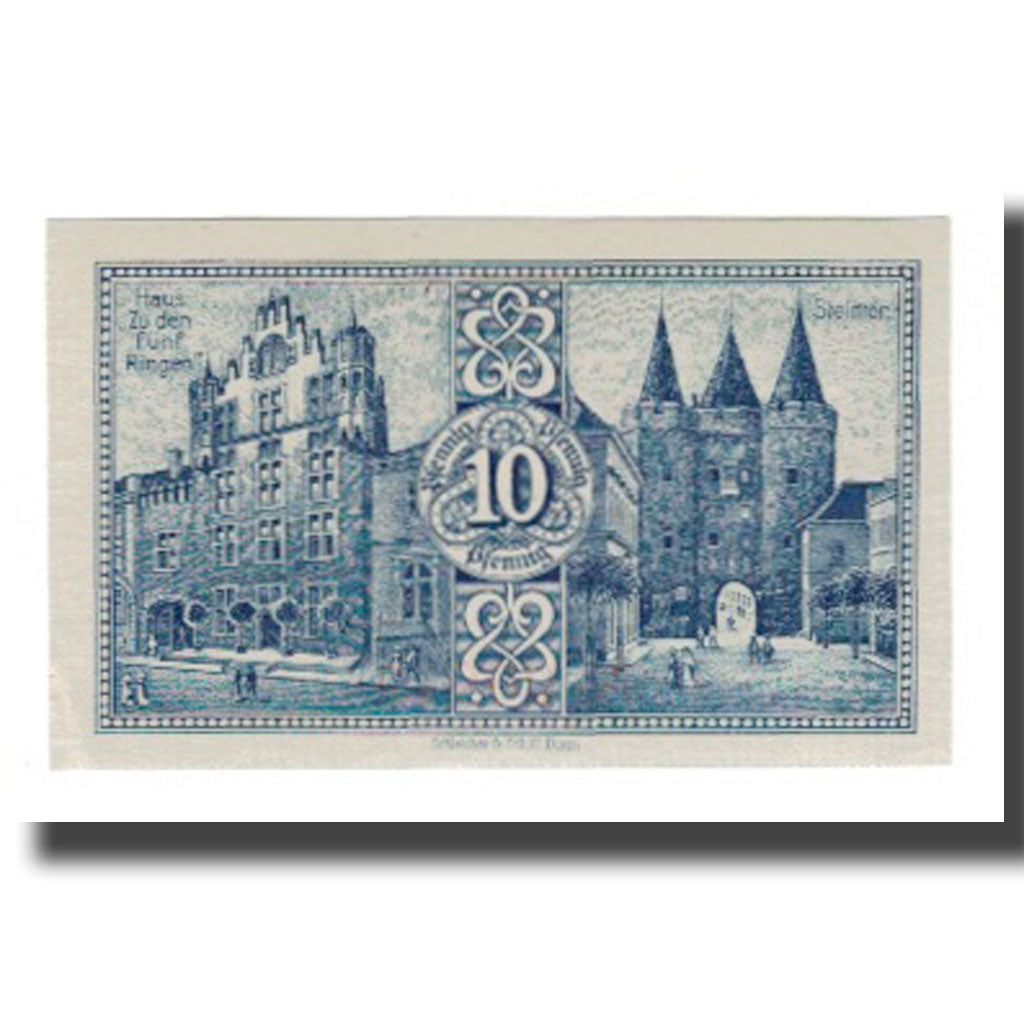 Billet, Allemagne, Goch Stadt, 10 Pfennig, batiment 1, 1921, 1921-01-01, SUP