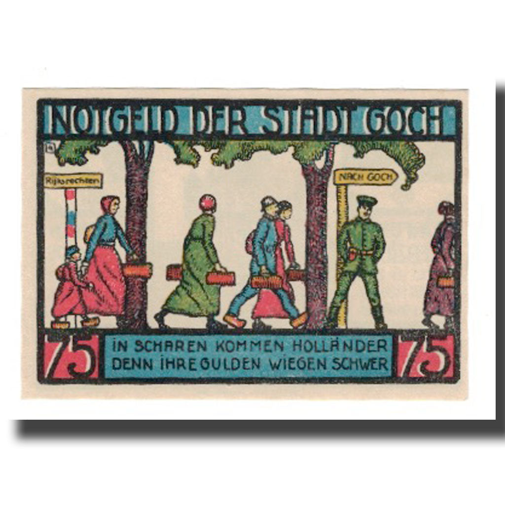 Banknote, Germany, Goch Stadt, 75 Pfennig, personnage, 1922, 1922-01-01