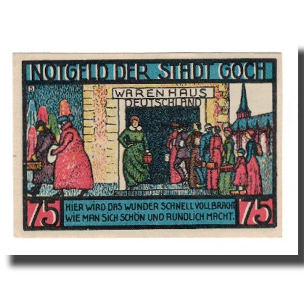Banknote, Germany, Goch Stadt, 75 Pfennig, personnage 2, 1922, 1922-01-01