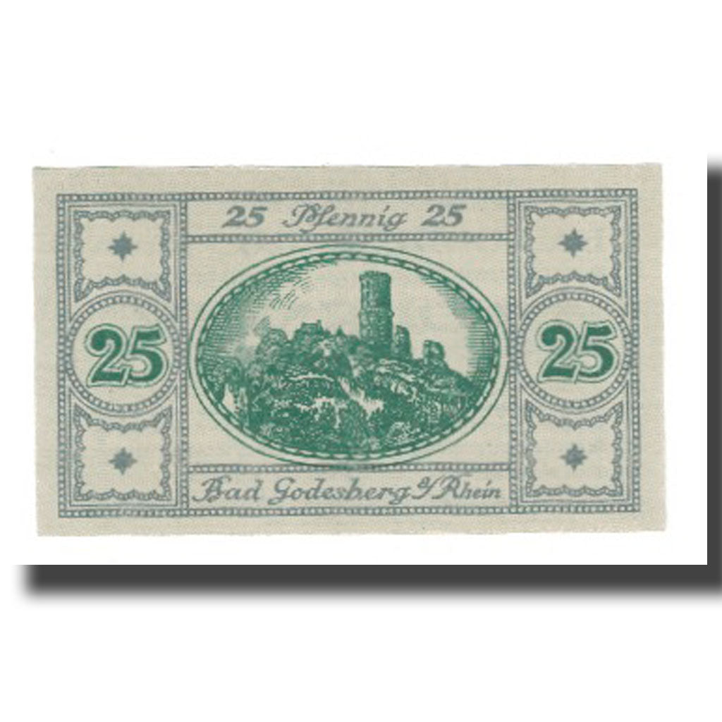 Banknote, Germany, Godesberg Bad Stadt, 25 Pfennig, paysage, 1920, 1920-10-25