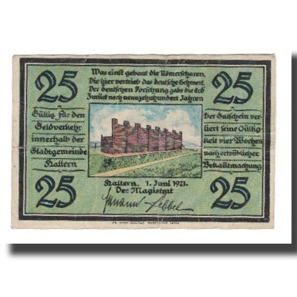 Banknote, Germany, Haltern Stadt, 25 Pfennig, personnage, 1921, 1921-06-01