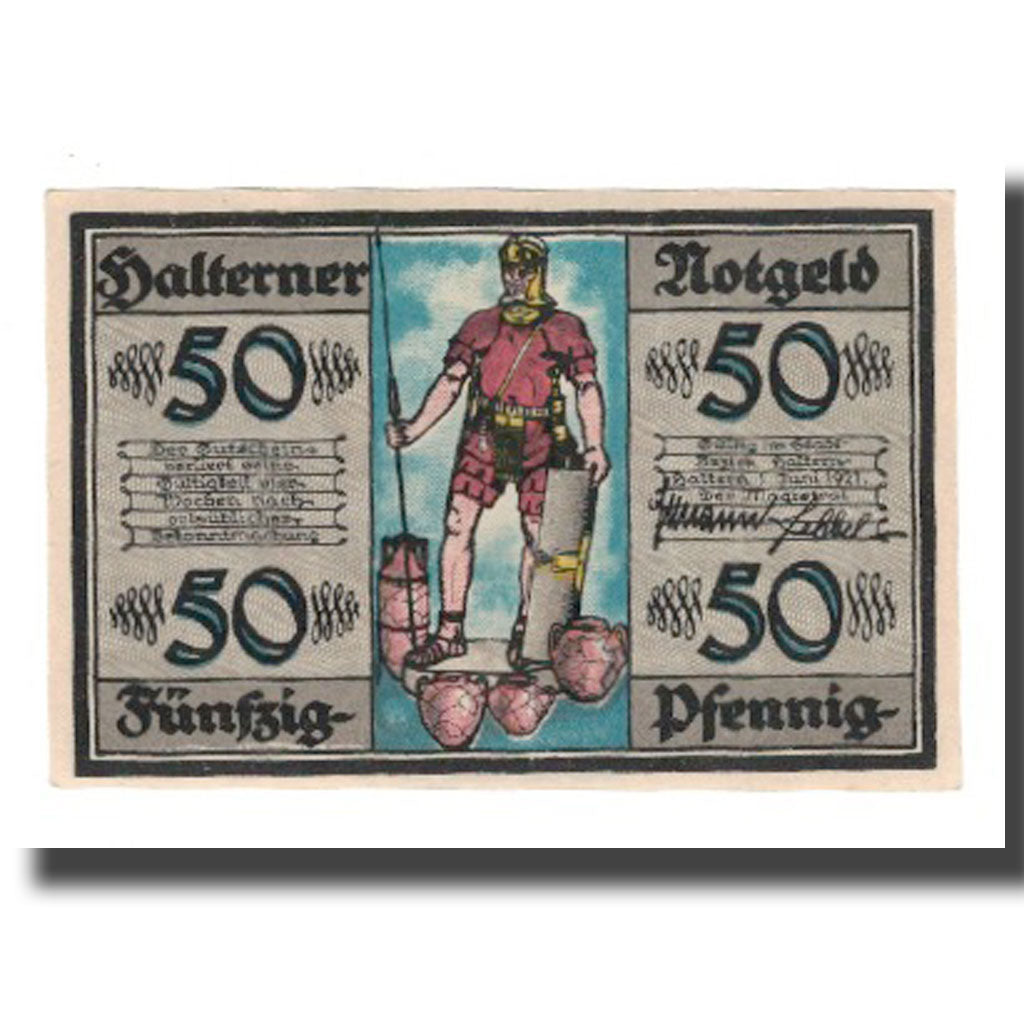 Nota, Alemanha, Haltern Stadt, 50 Pfennig, batiment 1, 1921, 1921-06-01