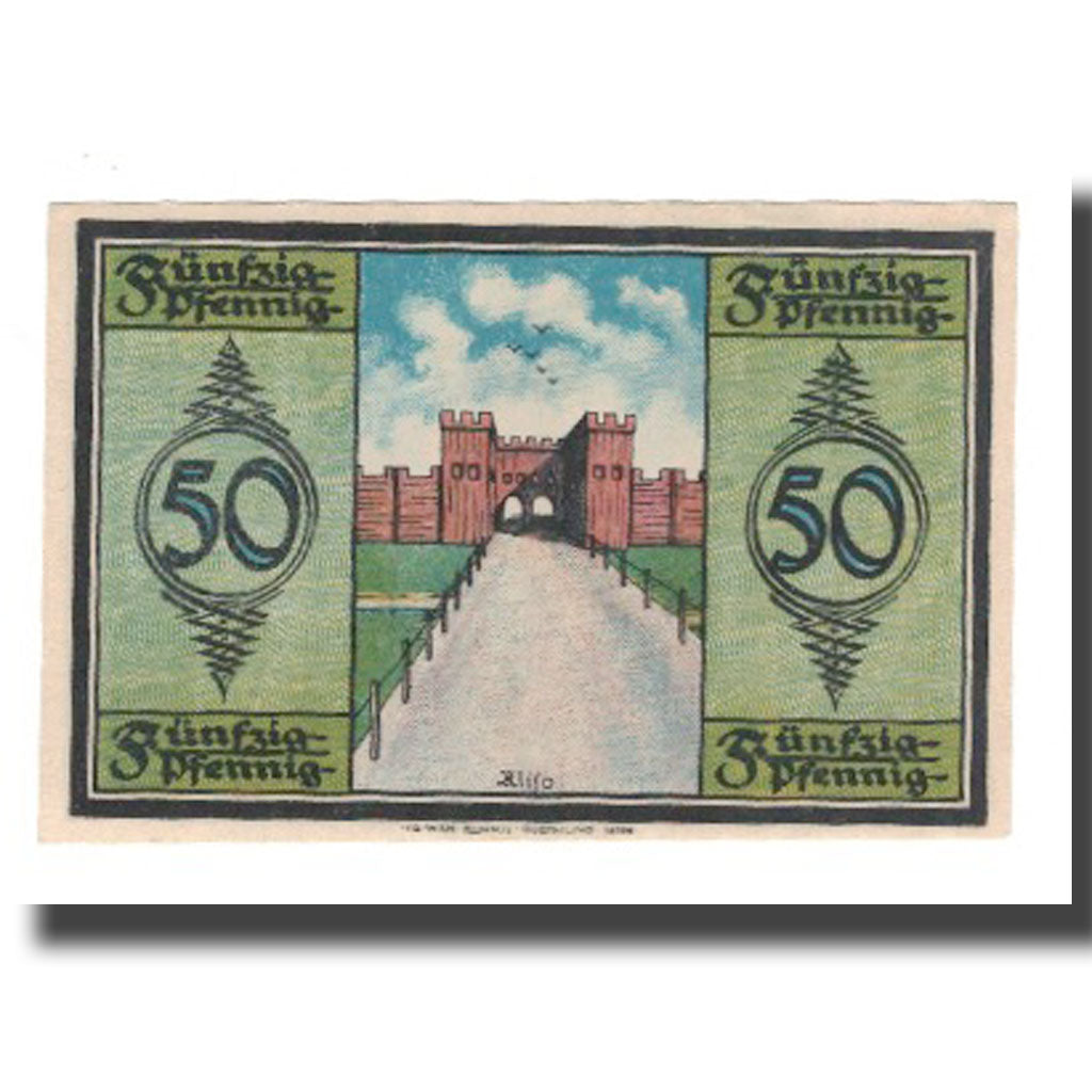Nota, Alemanha, Haltern Stadt, 50 Pfennig, batiment 1, 1921, 1921-06-01