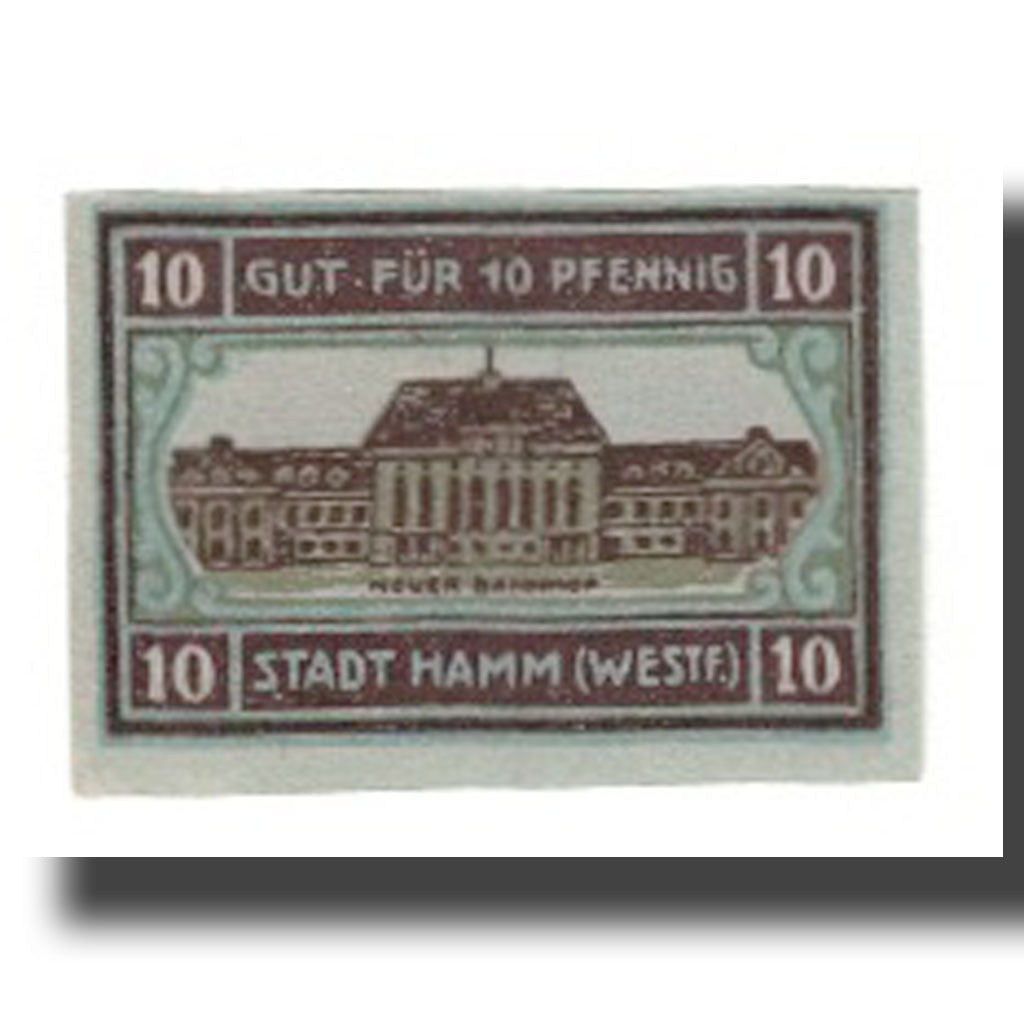 Banknote, Germany, Hamm Stadt, 10 Pfennig, Batiment, 1920, 1920-05-18
