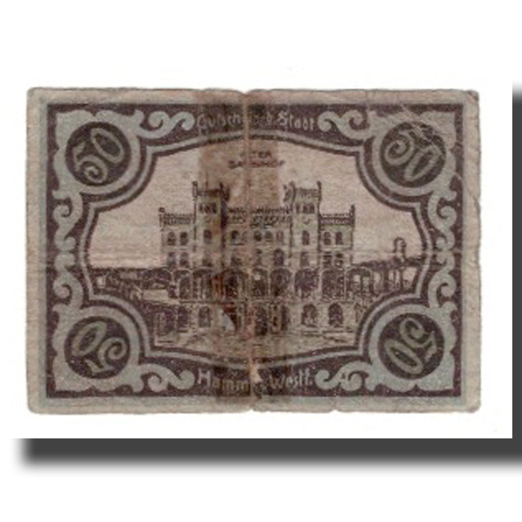 Geldschein, Deutschland, Hamm Stadt, 50 Pfennig, Batiment, 1920, 1920-05-18