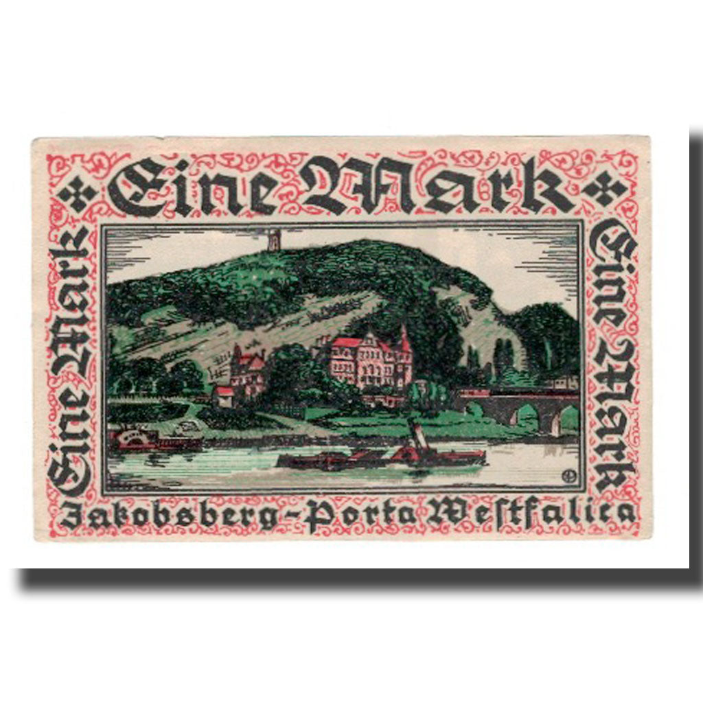 Banknote, Germany, Hausberge a. Weser Amtssparkasse, 1 Mark, paysage, 1921