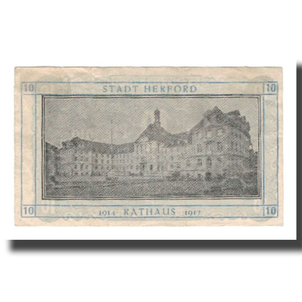 Geldschein, Deutschland, Herford Stadt, 10 Pfennig, paysage, 1917, 1917-06-01