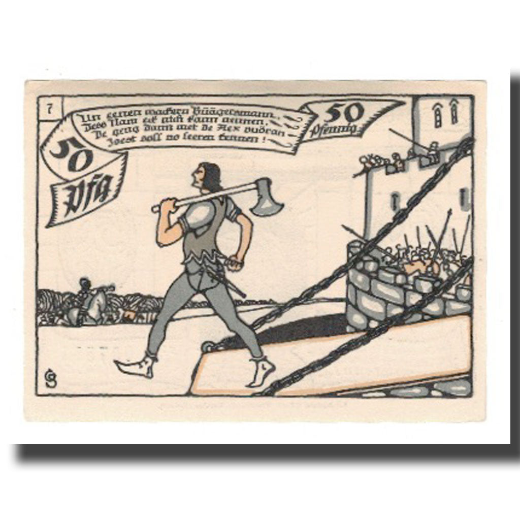 Banknot, Niemcy, Herne Stadt, 50 Pfennig, personnage 9, 1921, 1921-07-01