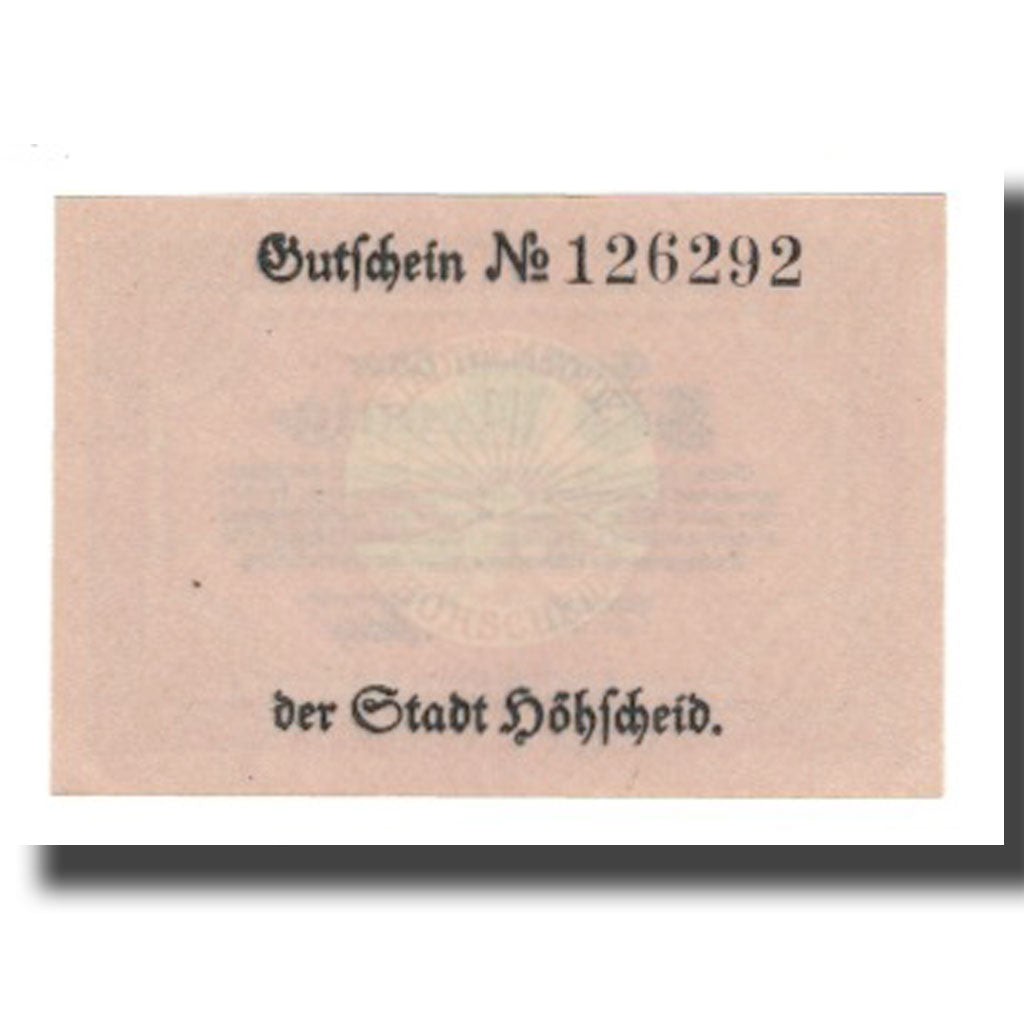 Banconote, Germania, Höhscheid Stadt, 50 Pfennig, N.D, 1920, 1920-02-01, SPL-