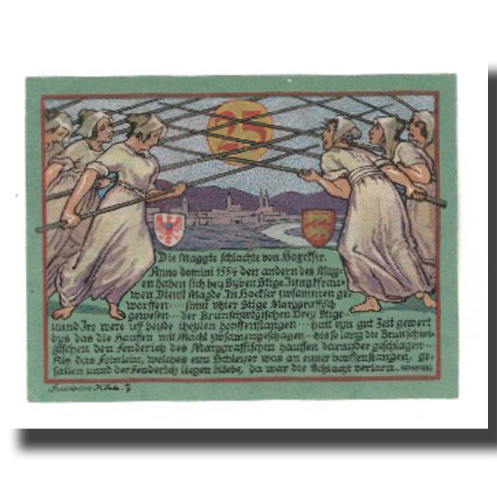 Banknot, Niemcy, Hoxter Stadt, 25 Pfennig, personnage, 1921, 1921-05-01