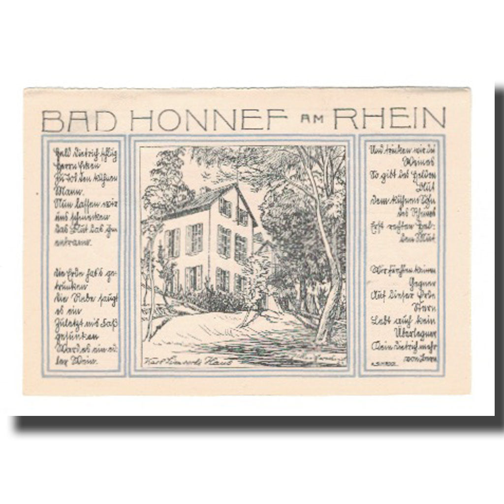 Banknote, Germany, Honnef a. Rhein Verkehrsvereine Bad Honnef Rhöndorf, 99
