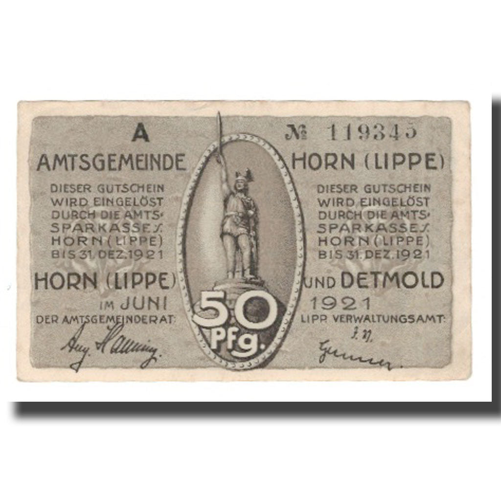 Banknote, Germany, Horn Amtsgemeinde, 50 Pfennig, personnage 4, 1921