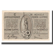 Banconote, Germania, Horn Amtsgemeinde, 50 Pfennig, personnage 7, 1921