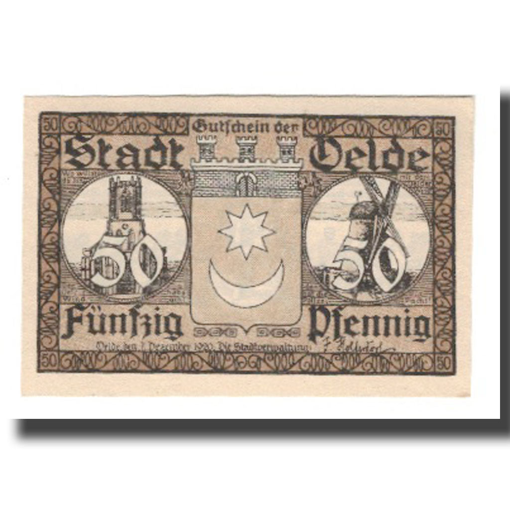 Geldschein, Deutschland, Oelde Stadt, 50 Pfennig, personnage 1, 1920