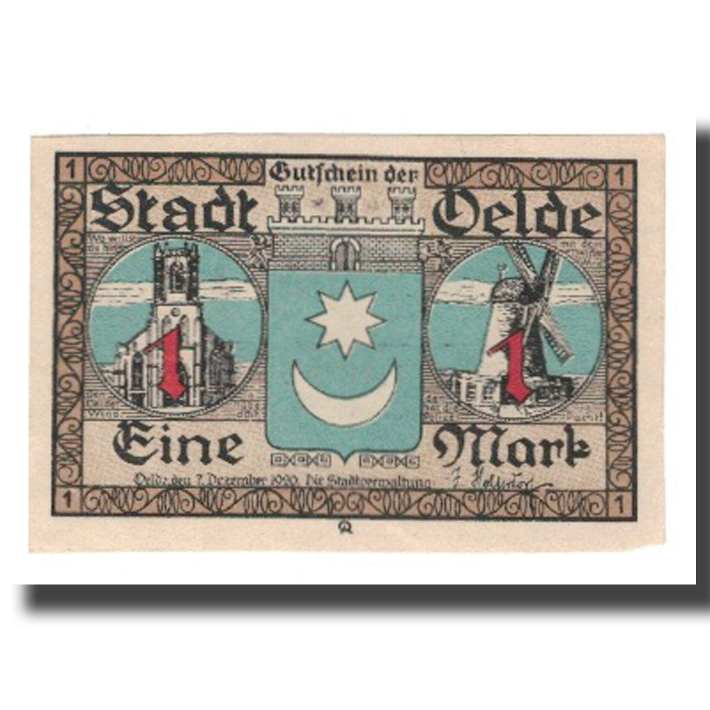 Banknot, Niemcy, Oelde Stadt, 1 Mark, personnage, 1920, 1920-12-07, AU(55-58)
