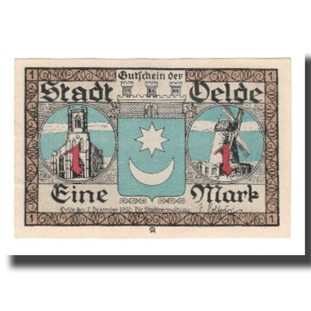 Banknot, Niemcy, Oelde Stadt, 1 Mark, personnage 2, 1920, 1920-12-07, AU(55-58)