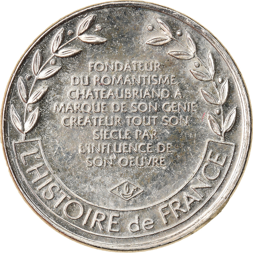 France, Medal, Chateaubriand, Illustre Ecrivain Romantique, History, MS(60-62)