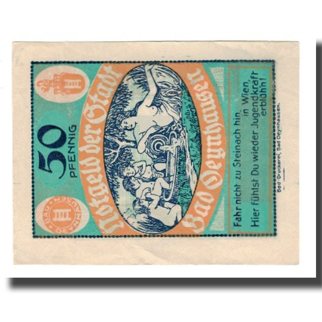 Banknote, Germany, Oeynhausen, Bad Städtische Sparkasse, 50 Pfennig
