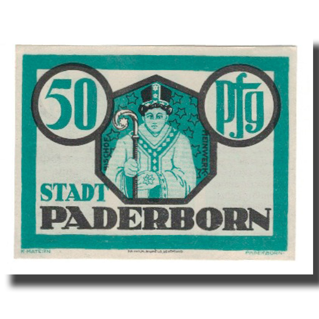 Banconote, Germania, Paderborn Stadt, 50 Pfennig, Texte, 1921, 1921-11-10, SPL-
