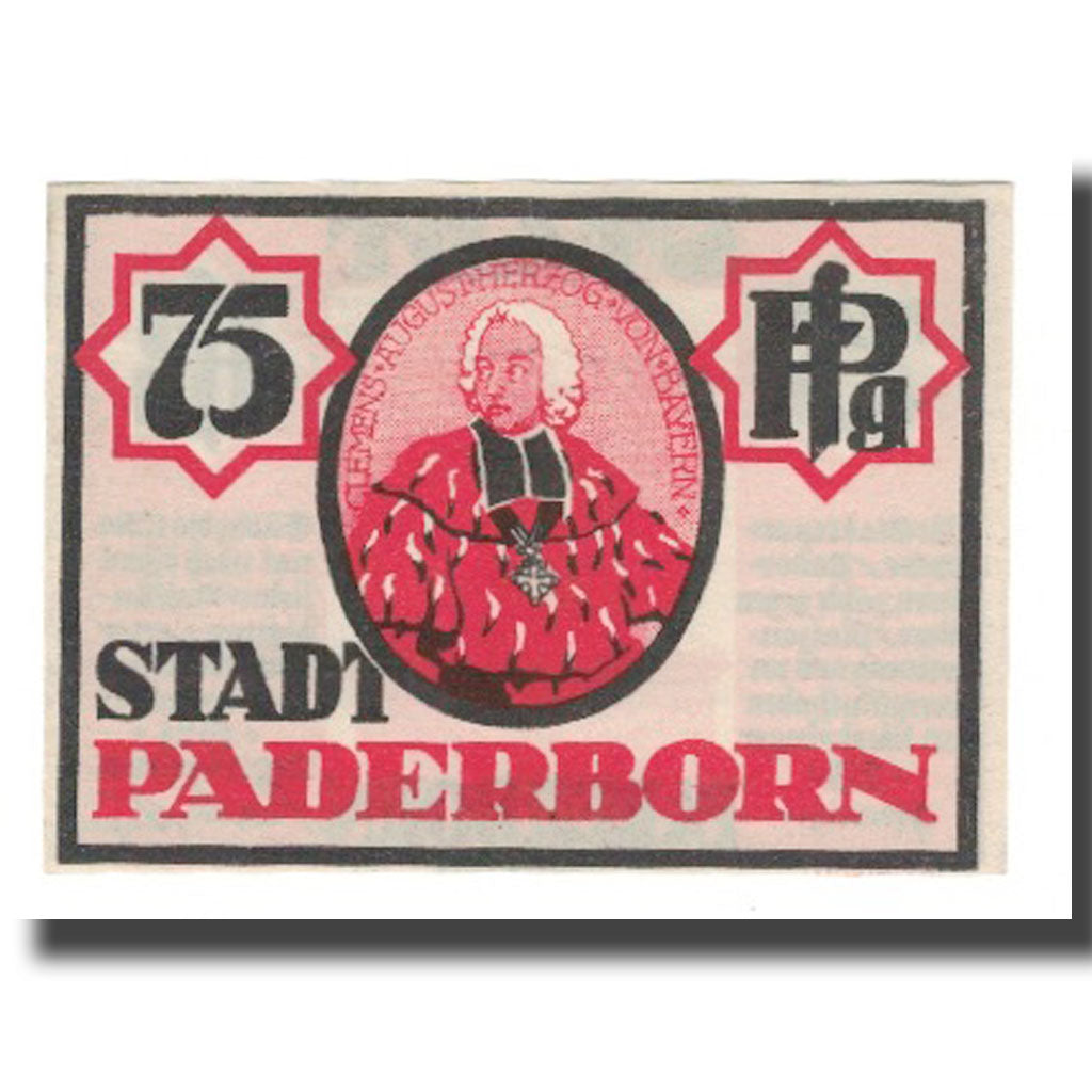 Billete, Alemania, Paderborn Stadt, 75 Pfennig, Statue 1, 1921, 1921-11-10, EBC