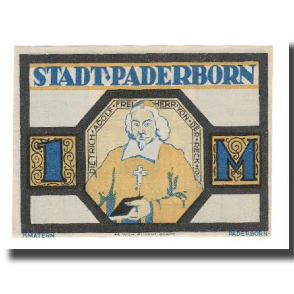 Banconote, Germania, Paderborn Stadt, 1 Mark, Texte, 1921, 1921-11-10, SPL-