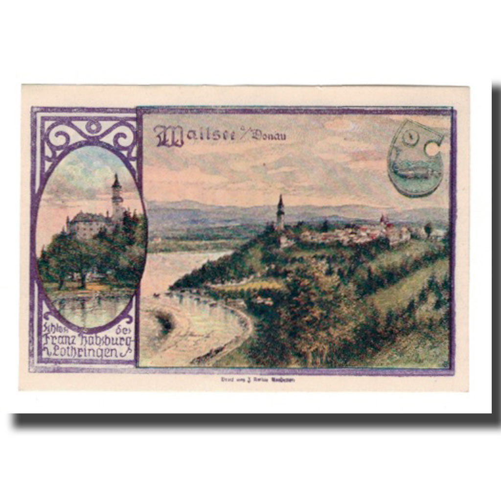 Geldschein, Österreich, Wallsee N.Ö. Gemeinde, 120 Heller, paysage 3, 1920