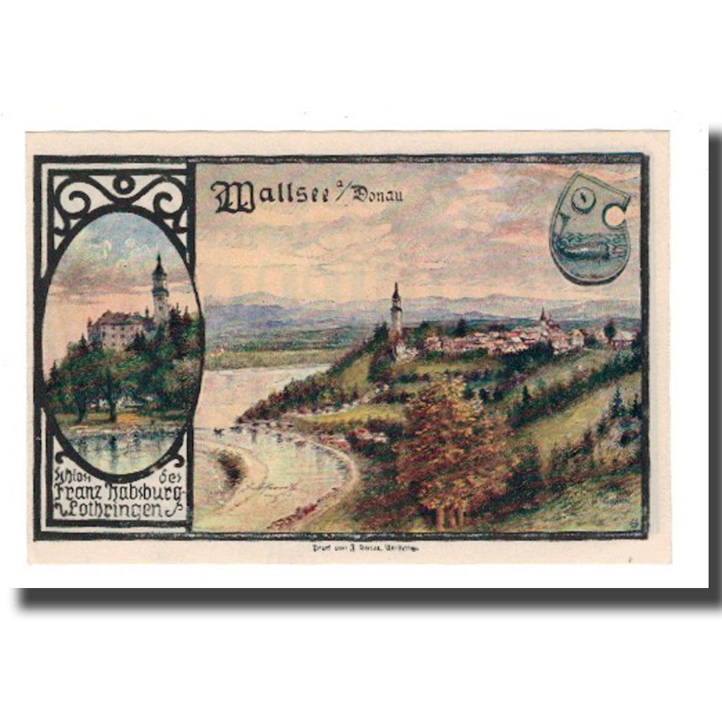 Banconote, Austria, Wallsee N.Ö. Gemeinde, 180 Heller, paysage, 1920
