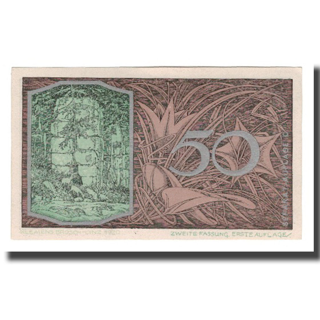 Banknot, Austria, St. Georgen an der Gusen O.Ö. Gemeinde, 50 Heller, paysage